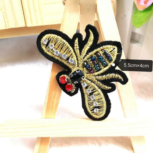 4Pcs Sequin Cute Insect Patches DIY Iron/Sew On Clothes Washable Applique Decor 