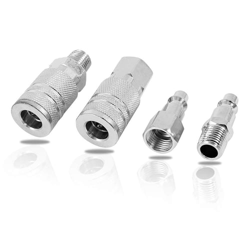 AIR LINE HOSE COMPRESSOR FITTING CONNECTOR QUICK RELEASE SET MALE/FEMALE 1/4 BSP 