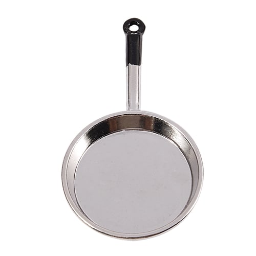 1:12 Scale 3  Metal Frying Pans Dolls House Miniature Kitchen Accessory 