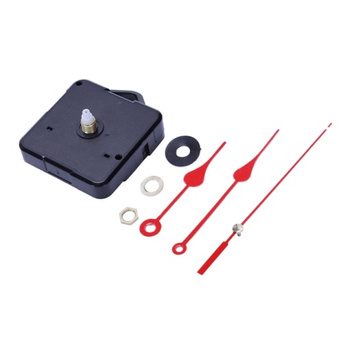 Replacement Quartz Clock Movement Mechanism Motor & Black Hands & Fittings Kit 