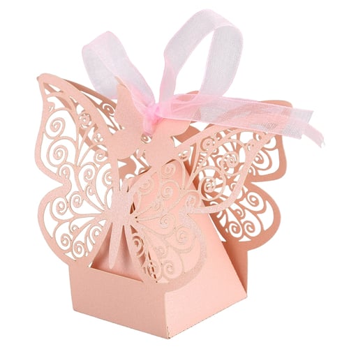 Wedding Favours Gift Boxes 50pcs Butterfly Candy Box Bridal Showers Parties Gifts Table Decoration