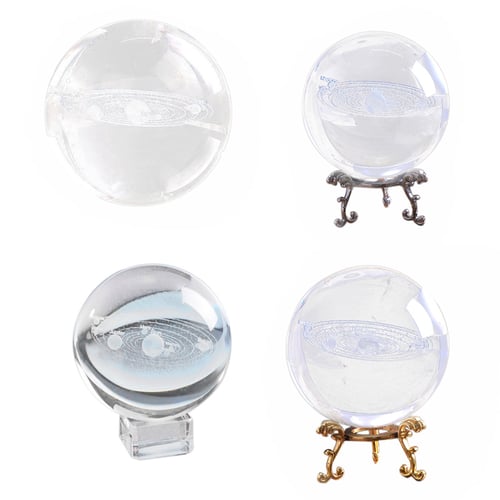 Clearance Sale Earth Planet Crystal Ball Paperweight Half Sphere Ornament 80MM