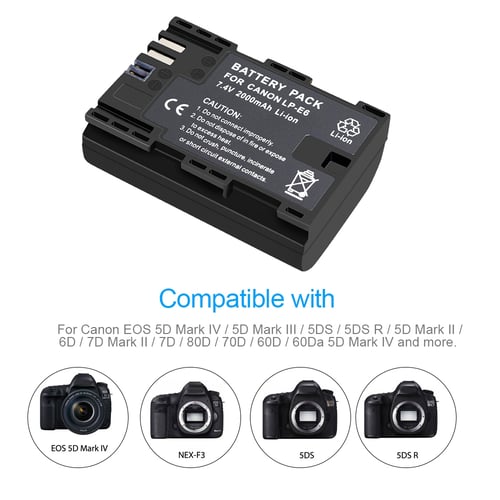 Battery Charger USB Port for Canon LP-E6 LP-E6N 5D 6D 7D III 5Ds 5DR 70D 80D 