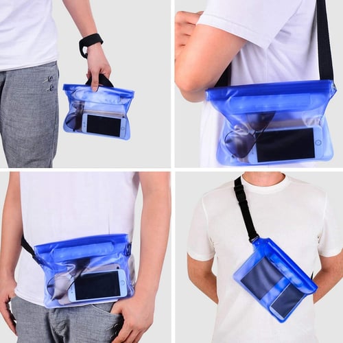 Waterproof Case Pouch Bag With Waist Strap For Beach Swimming Boating Kayaking 