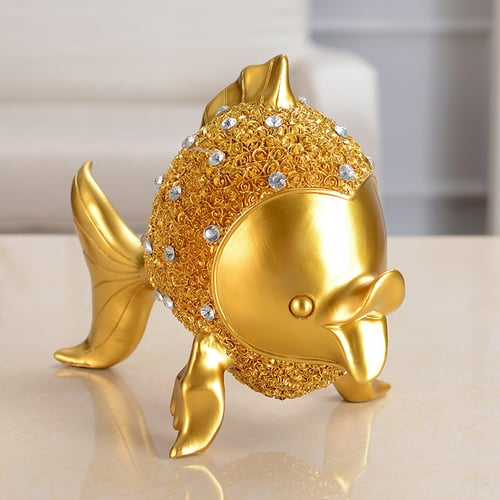 European Resin Fish Ornaments Goldfish Miniatures Home Decor Kiss Figurines Wedding Gifts Desktop Crafts Furnishing - Fish Gifts Home Decor