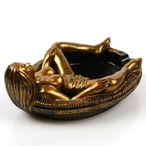 Chinese HANDWORK CARVING BATH ASHTRAY STATUE 