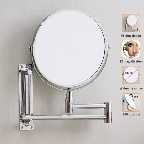 Bathroom Mirror Magnification Double, Bathroom Mirrors With Magnifying Wall Mounted