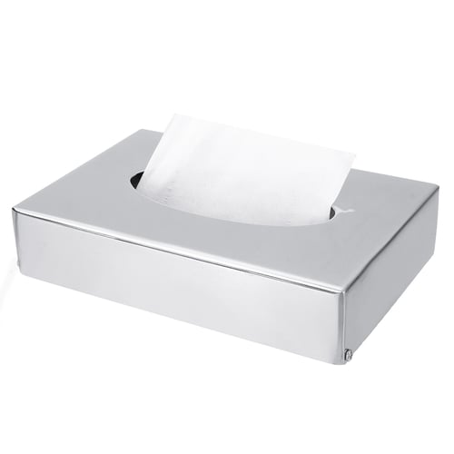 Napkin Holder Stainless Steel Office Tissue Box Paper Towel Storage Container 
