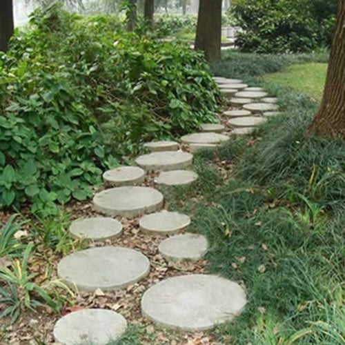 Garden Diy Round Plastic Mold Cement, Round Cement Garden Stepping Stone