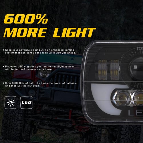 2x 7x6" 5x7 105W LED Headlights for Chevy Express Cargo Van 1500 2500 3500 Truck 