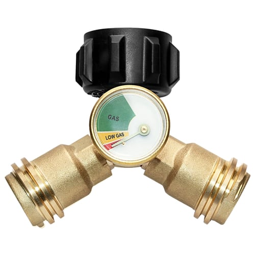 Y ADAPTER CONNECTOR PROPANE TANK T VALVE COUPLER BBQ GRILL STOVE HEATER RV ACME 