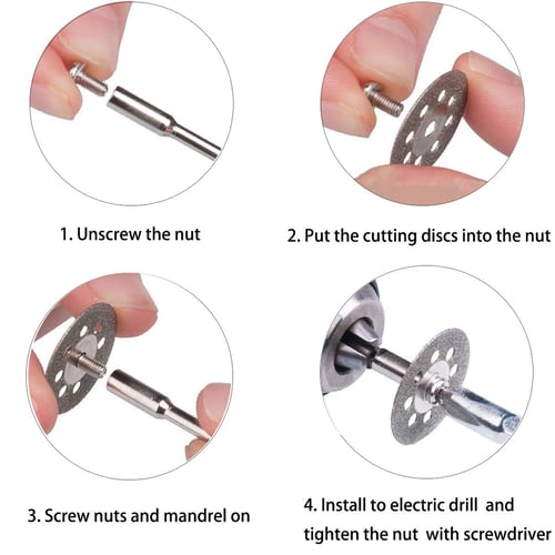 2 Mandrel Shank Arbor Drill for Power 22mm Diamond Cut Off Disc 8 Hole Wheel 