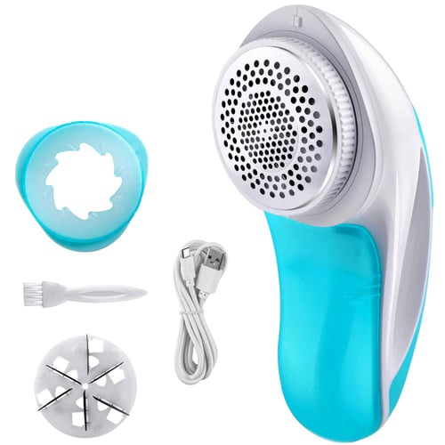 Cashmere Portable Fabric Shaver Rechargeable Electric Lint Remover with USB Charging Cord White Lint Remover Quickly and Effectively Removes Lint and Bobbles from Clothes Wool Couch Fluff Balls