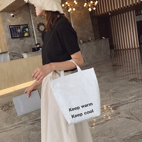 Tote bag in Dupont paper Woman  Handbag With Shoulder kraft paper ins popular big capacity