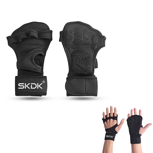 SKDK Weight Lifting Gloves Fitness Workout Gymnastics Grips Gym Wrist Band Palm 