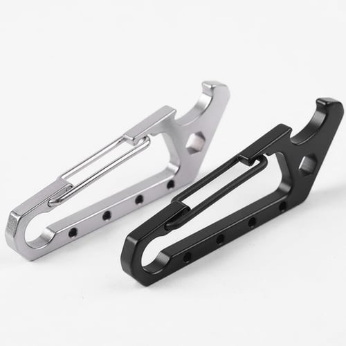 EDC Aluminium Multi function Tool  Pocket  Carabiner Screwdriver Keychain Wrench