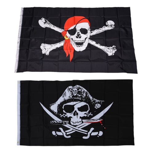 1Pcs New Large Skull Crossbones Pirate Flag Jolly Roger Hanging With Grommet Hot 