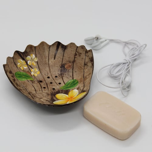 Soap Holder Dish Bathroom Coconut Shell Natural Handmade Box Container Storage 