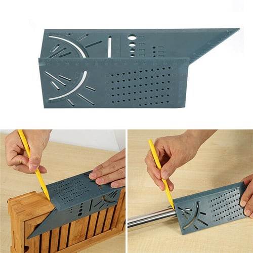 NEW 3D Multifunctional Square Ruler Portable Woodworking Scriber Mitre Angle 45/90 Degree Angle Measuring Carpentry Marking Tools