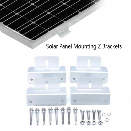 4PCS Solar Panel Z Bracket Mounting Mounts Kit Set For RV Boat Off Grid Roof F 