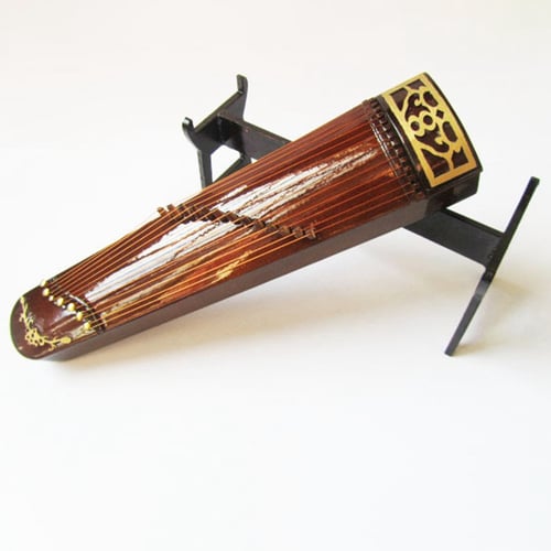 Miniature Chinese Zither Guzheng Model Replica Hobby Collectibles 1/6 Scale 