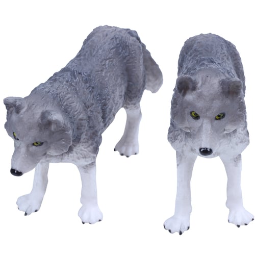Wildlife Animal Model Figurine Kids Cognitive Toys Table Ornaments White Wolf 