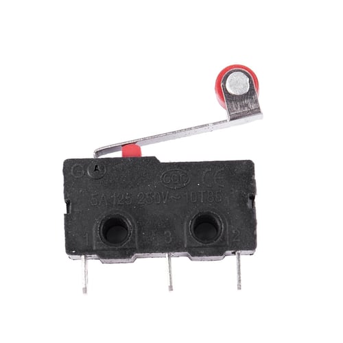10Pcs Micro Roller Lever Arm Open Close Limit Switch KW12-3 PCB Microswitch-DR 