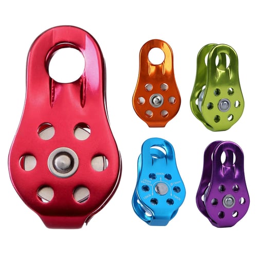 Huante Outdoor Travel Climbing Rope Pulley 26Kn Fixed Pulley Mountain Adventure Crossing Pulley Climbing Climbing Downhill Rescue Equipment Climbing Adventure Equipment-Red 