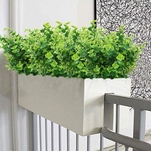 Artificial Farmhouse Greenery Boxwood, Outdoor Fake Plants For Patio