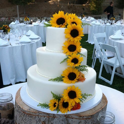 24pcs Artificial Sunflower Heads Silk, Sunflower Table Arrangements For Weddings