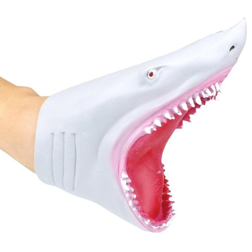 Cute Plastic Dolphin Head Wild Animal Hand Puppet for Children's Story Time 