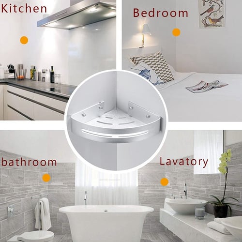 Bathroom Shower Corner Shelf Aluminum Caddy Adhesive Tile S Reviews Zoodmall - How To Tile Bathroom Shower Corners