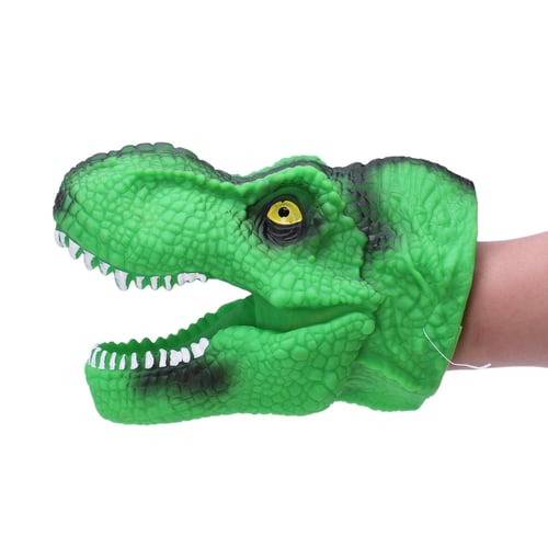 Simulation Soft Vinyl PVC Dinosaur Animal Head Model Hand Puppet Toys Kids Gifts 