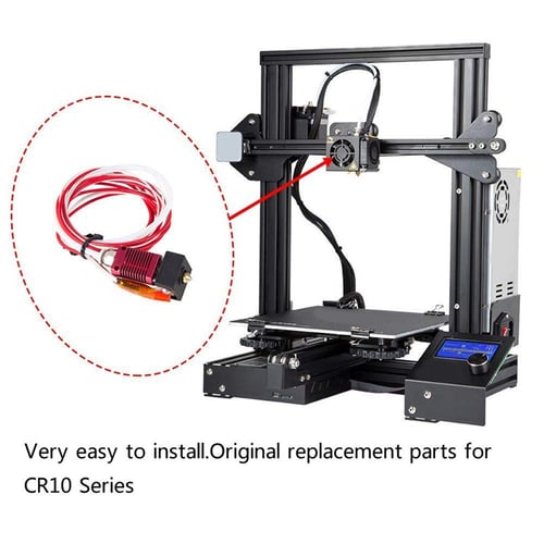 SODIAL Assembled Mk10 Extruder Hot End Kit Replacement Parts for Creality Cr-10 Cr-10S S4 S5 3D Printer 1.75Mm Filament 0.4Mm Nozzle,12V 40W