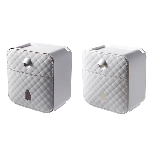 Bathroom Waterproof Tissue Box Plastic Bath Toilet Paper Holder Layer Dispenser 