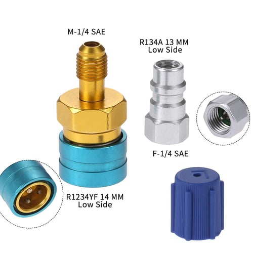 R1234YF to R134A Low Side Quick Coupler R12 to R134A Hose Adapter Fitting Connector for Car Air-Conditioning AC Charging