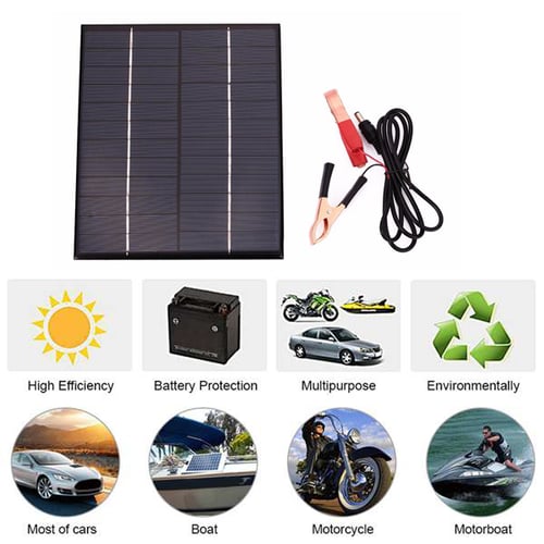 12V Car Camping Boat Auto Battery Charger 5.5W Solar Battery Panel 