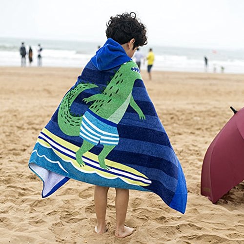 Children Beach Towel Children Hooded Boy Cartoon Baby Girl Bath Towel Absorben W 