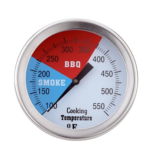 Stainless Steel Barbecue BBQ Smoker Grill Thermometer Temperature Gauge 100-550℉ 