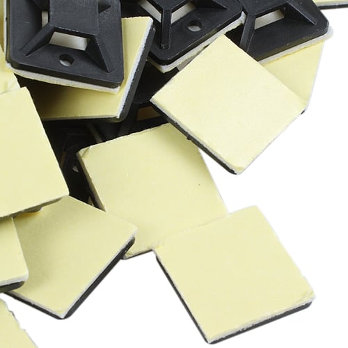 100 Pcs Self Adhesive Cable Tie Mount Base Holder 20 x 20 x 6mm  X 