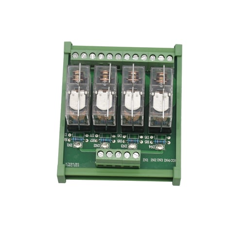G2R-1-E 24V DC Relays DIN Rail Mount 4 SPDT 16A Power Relay Interface Module 