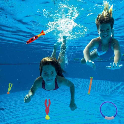 4PCS Colorful Kid Diving Rings Underwater Swimming Pool Water Sports Game Toys 