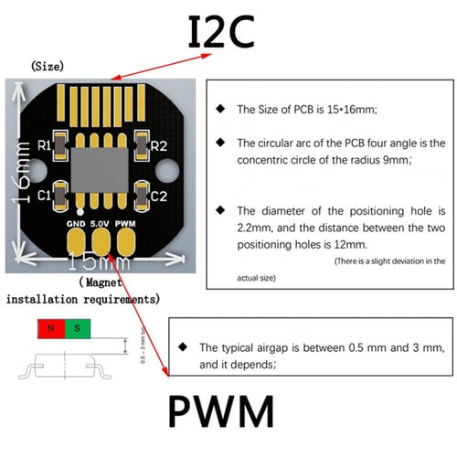 5PCS Absolute Value Encoder Port Precision 12 Bit Brushless Gimbal Motor Encoder 