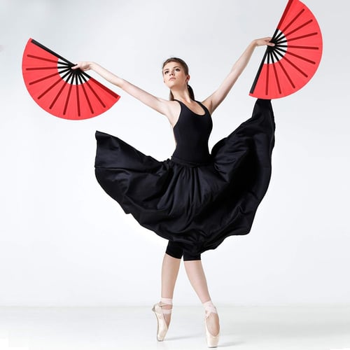 5 pcs Chinese Nylon-Cloth Handheld Folding Hand Fan Drawing Dancing Performance 