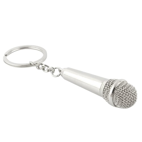 Metal Key Chain Creative Music Gifts Key Chain Key Ring Microphone Key Chain N 