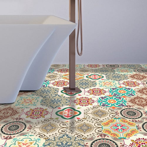 Non Slip Vinyl Floor Sticker For Home, Tile Stickers Bathroom Floor