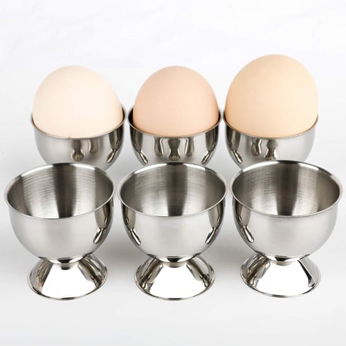LNIMI Egg Cup Tray Steel Soft Boiled Egg Cup Holder Can Be Made Of Small Wine Glasses 6 Sets 