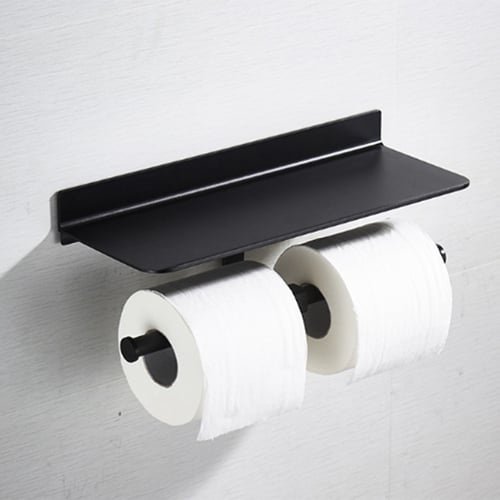 Space Aluminum Toilet Bathroom Paper Holder Phone Shelf Wall Mounted Accessories 