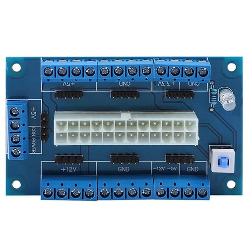 24-pin ATX Computer PC Power Supply Bench Top Power Board Module Adapter Blue