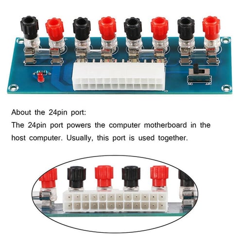 24 Pins ATX Benchtop Power Board Computer Netzteil Breakout Adapter X4 